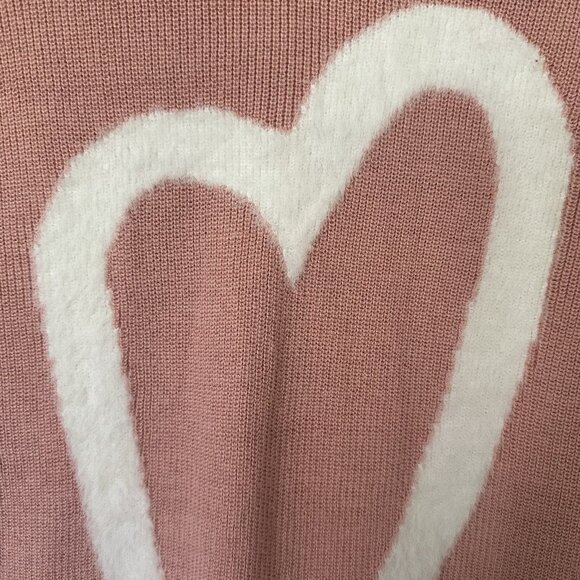 Pink Heart Sweater Kate & Sam Women M Preppy Fun Valentine Soft Boat Neck Cozy - Picture 6 of 7